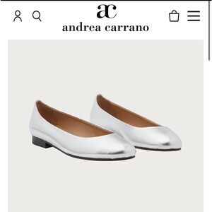Andrea Carrano silver ballet flats 37.5EU